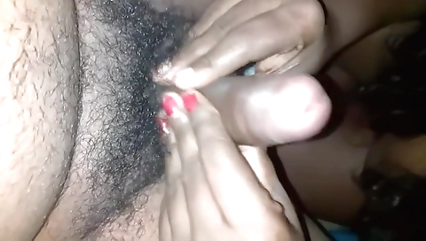 hairy guy is stripping in the amateur handjob video