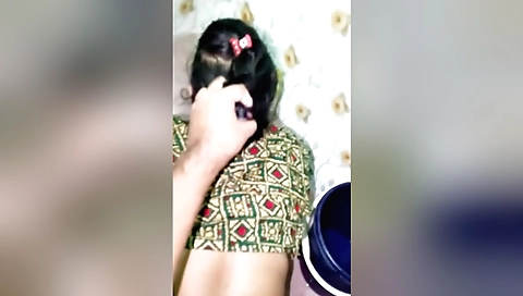 Indian brunette in the bathroom gets fucked on the bed