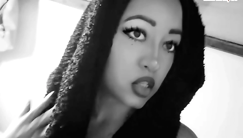 Amateur brunette babe transforms into a real witch