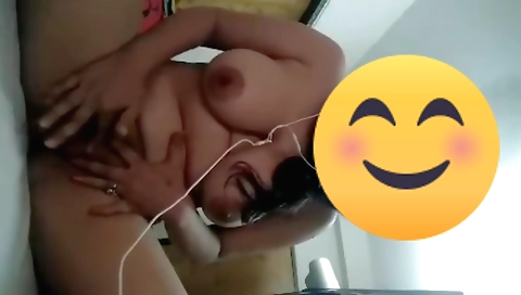 Indian chick with big boobs is playing with herself
