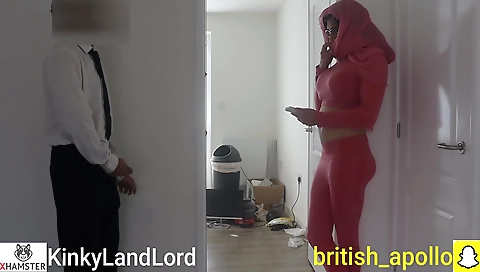 Indian teacher with big boobs masturbates with muslim landlord