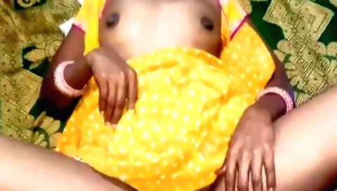 Busty indian woman shows her big boobs and hairy pussy