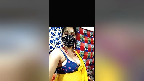 Busty chick with natural tits shows off on web cam