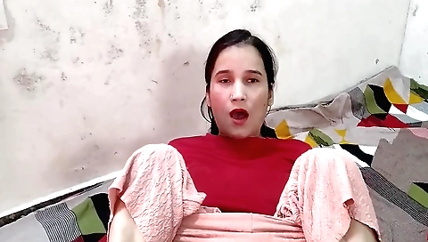 Indian amateur teen strips and plays with her feet