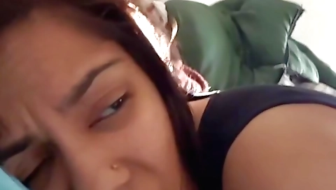 Indian brunette gets creampied and banged by her lover