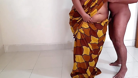 Indian amateur mom in black dress fucked by husband