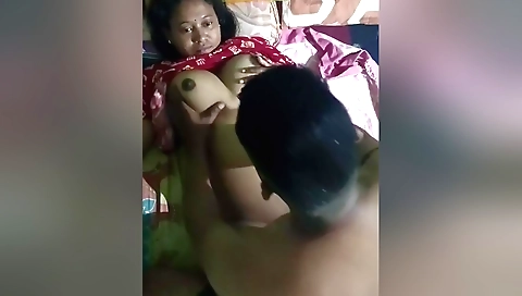 Indian babe gets her stepbrother's boyfriend's phone to call her