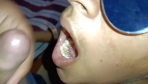 Cute brunette in a tight bra enjoys deepthroat blowjob