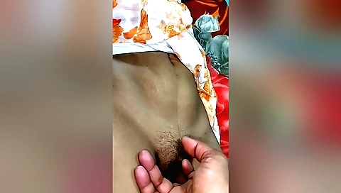 Indian girl with hairy pussy enjoys a young boy with big dick