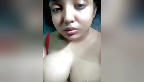 Hot and horny brunette babe with hairy pussy and big tits
