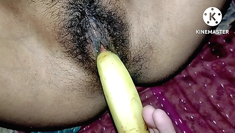 Indian girl stepsis with her banana nomads in pov video