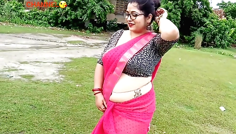 Indian girl is stripping naked in the outdoor for a good sex