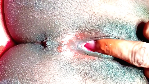 Indian girl uses her hairy pussy to get her pussy cum