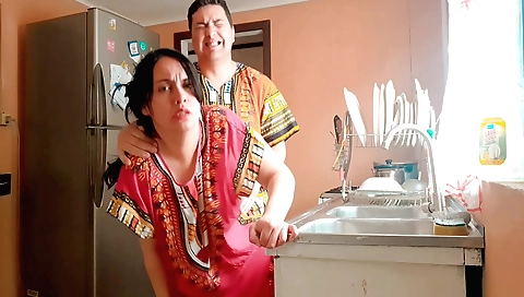 Indian fuckstepmom in the kitchen while we are alone