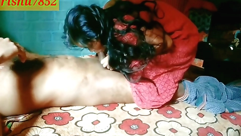 Amateur teen 18+ with a round ass is getting a dick in her pussy
