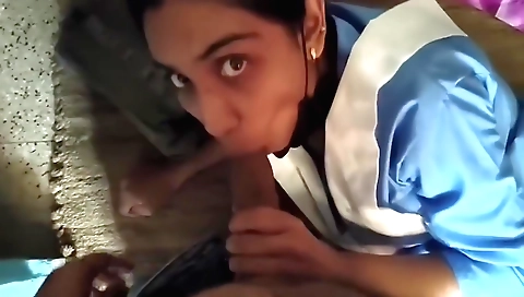 Indian brunette in a class having a sex class class