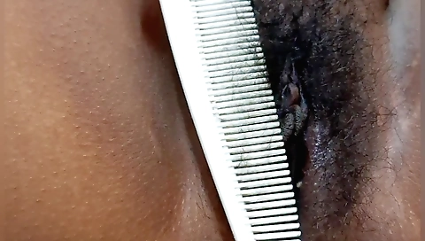 Hairy indian brunette masturbates in sexy white dress