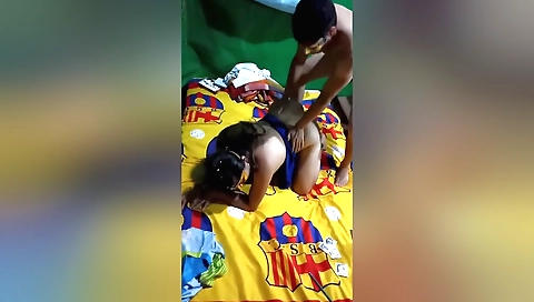 A massage in the same time with a sexy stepbrother and step-sister