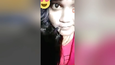 Big boobs indian chick is making a solo video call