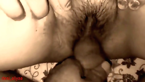 Indian hairy ass fucked in POV on the bed by a lover