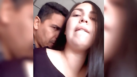 Brunette amateur brunette chick gets fucked by neighbor