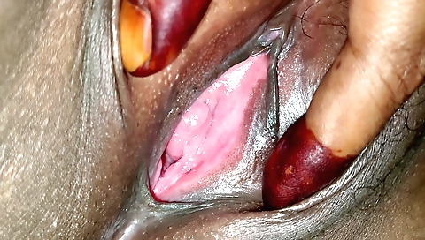 My hairy pussy is enjoying a dick in this solo porn video
