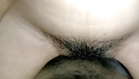 Hairy amateur babe sucks a dick on the camera in POV video