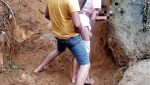 Indian girl rides her cock outdoors with a nice face