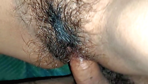 Indian hairy babe with a hairy pussy is having sex with husband