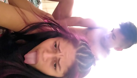Indian redhead with a big ass fucks her black lover