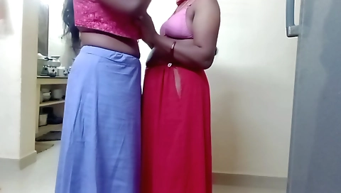 Chubby amateur indian lesbian make out on the webcam