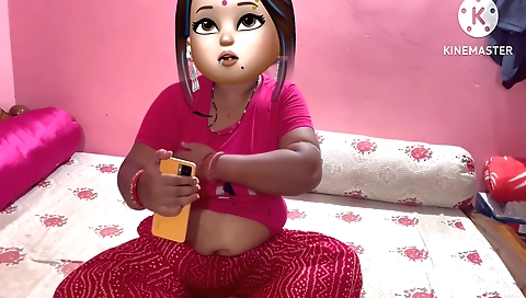 Indian bimbo with a very hot face fucked on the bed