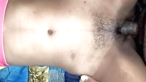 Indian girl with hairy pussy suck her lover's cock