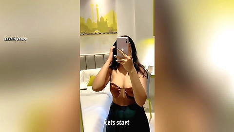 Hot brunette stepsister with natural boobs showing off