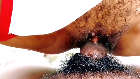 Indian girl in the jungle gets her hairy pussy fucked