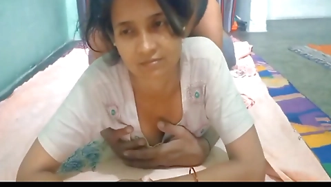 Amateur brunette with small tits gets cock in pussy