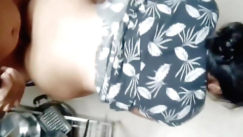 Desi maid girl has a crazy sex on a bed in her kitchen