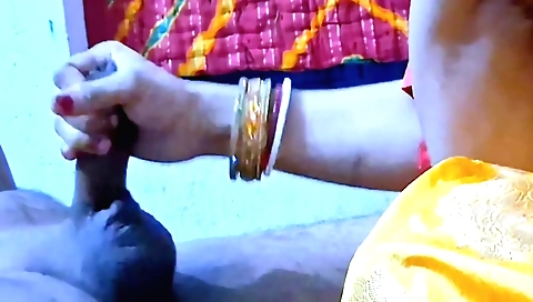 Busty Indian girl gives a hot blowjob in a hardcore show