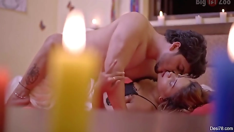 Indian slut with big tits giving a blowjob in the room
