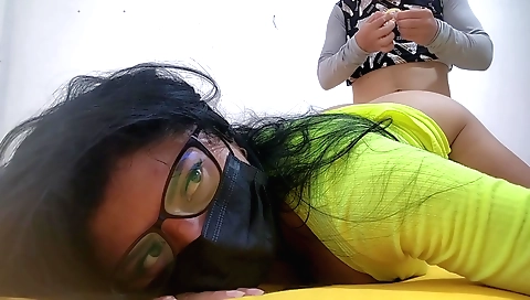 Indian sex addict sucks and rides a stepson's dick