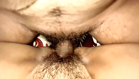 Amateur bimbo fucked in her hairy cunt during a long video