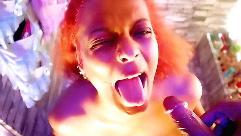Busty redhead enjoying her pussy getting banged hard