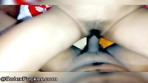 Indian teen plays with boyfriend's dick while he fucks her